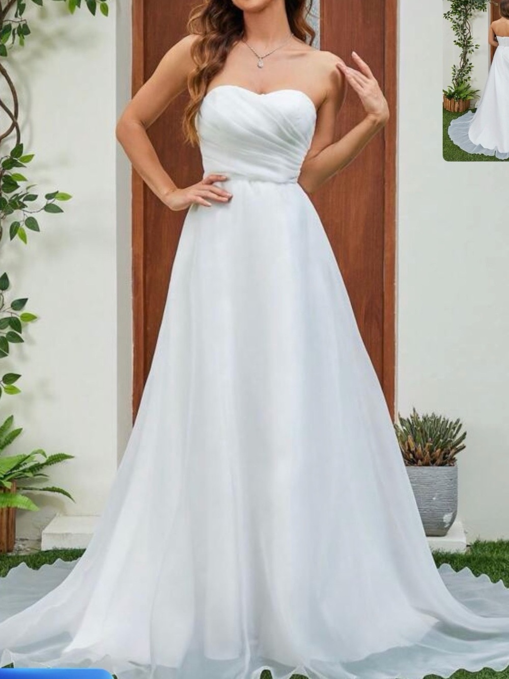 Classic Strapless Sweetheart White Bridal Gown